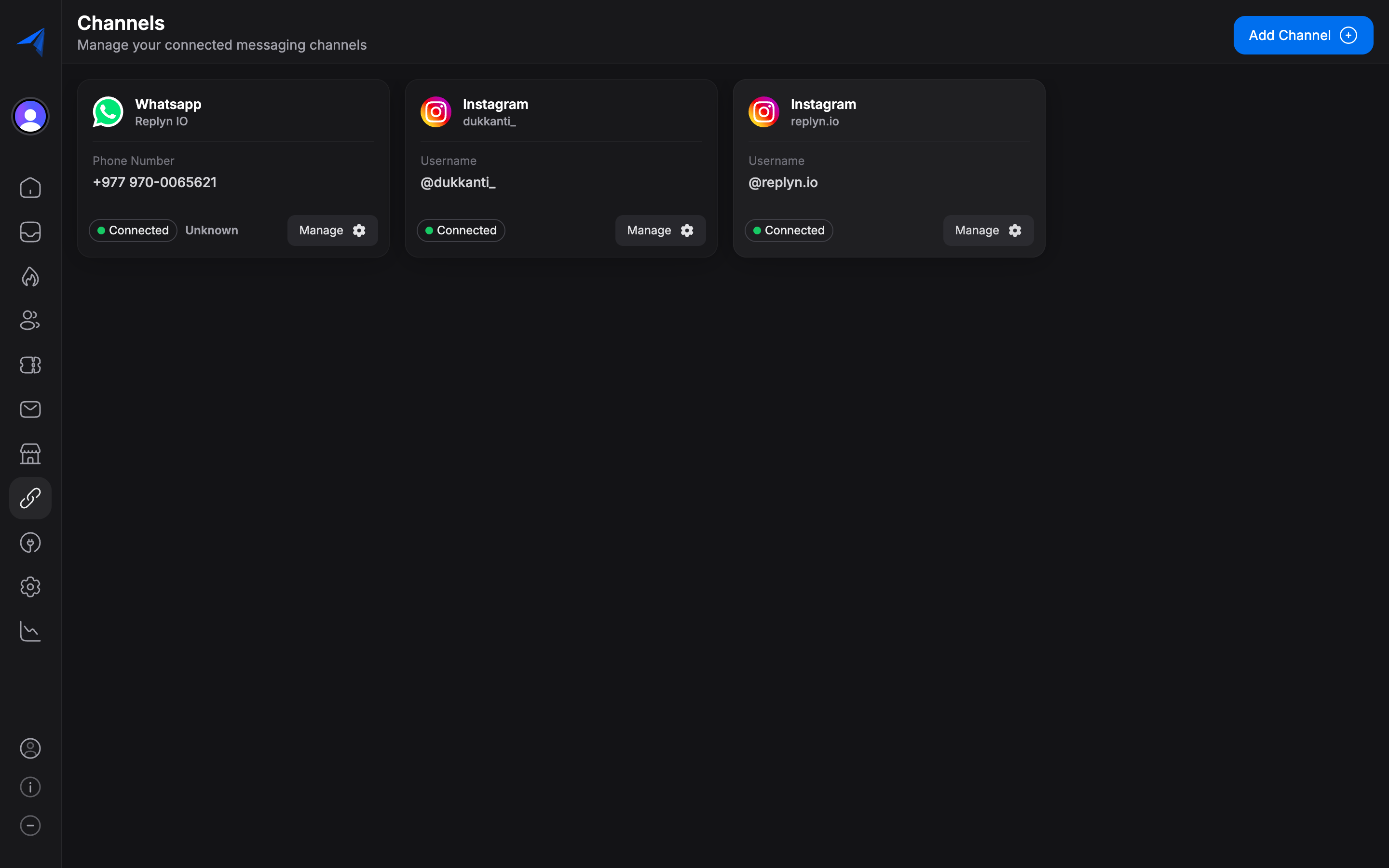 Facebook Messenger channel setup in Replyn